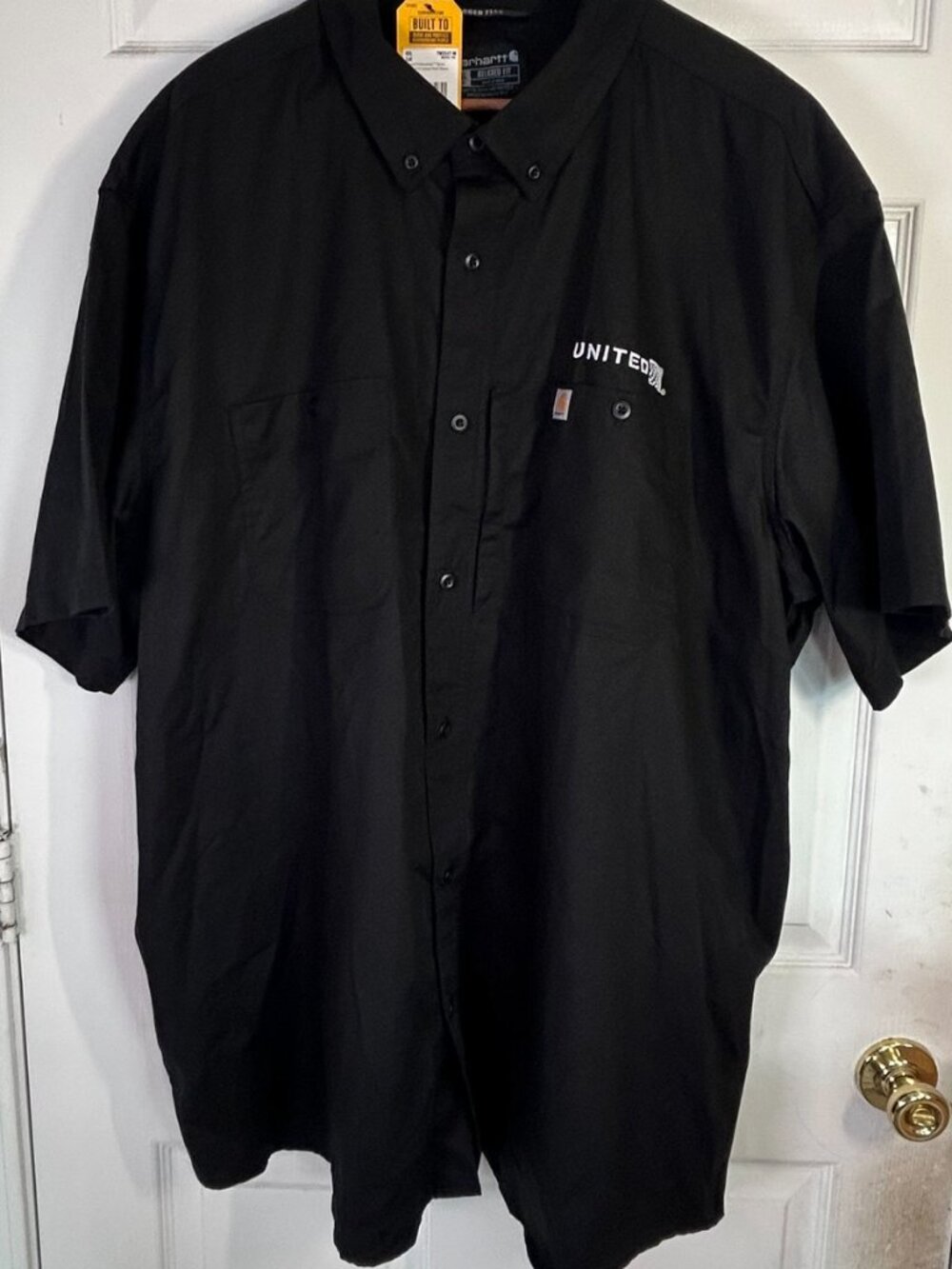 Carhartt Rugged Work Shirt With United Airlines Tag NWT - 4XLT Relaxed Fit